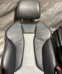 2015-2017 Audi S3 OEM Front Leather Seats / Black / Titanium / Pair / S3106